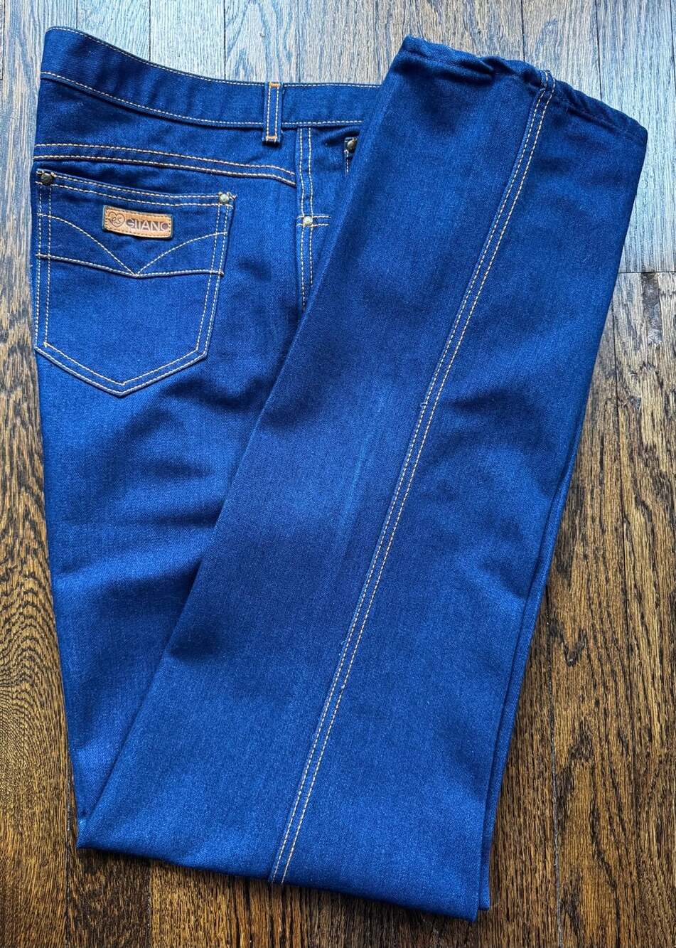 VINTAGE ‘80s Gitano 36” x 33” DARK WASH HIGH WAISTED BLUE DENIM MOM JEANS
